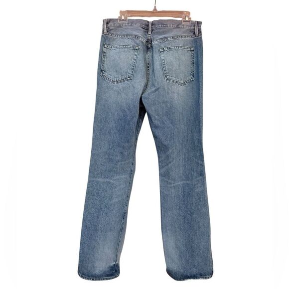 Frame Le Hollywood distressed thrashed holy medium wash flare jeans size 31 - Picture 2 of 11